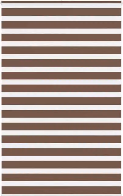 Berkfield Home Brown Zebra Day and Night Blind with Polyester Fabric, W: 145 cm, H: 200 cm