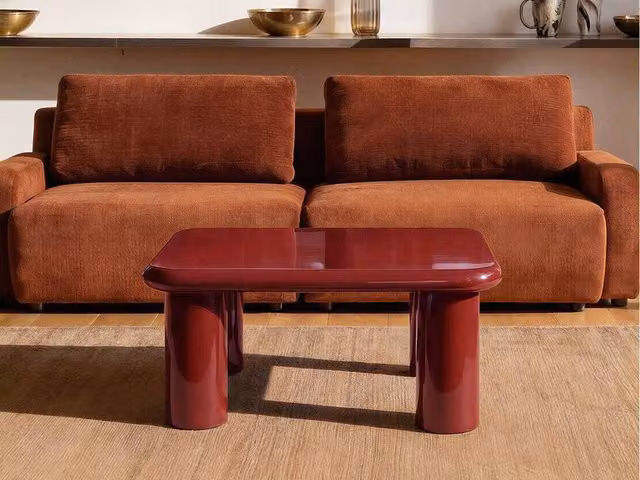 Vente-unique TAMISDA Lacquered MDF Coffee Table in Burgundy