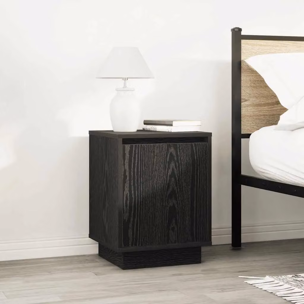 Berkfield Home Set of 2 Black Bedside Cabinets with Integrated LED Lights, W/D/H: 38 x 34 x 50 cm – 4