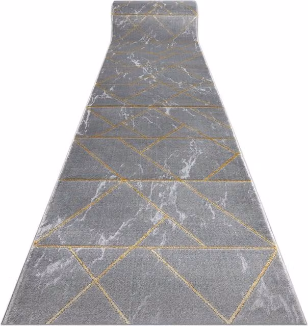 RugsX Emerald Geometric Runner in Grey, W: 80 cm x L: 100 cm