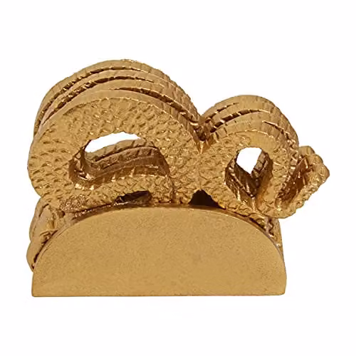 Premier Housewares Serpent Gold Coaster Set of 4 with Holder – 1