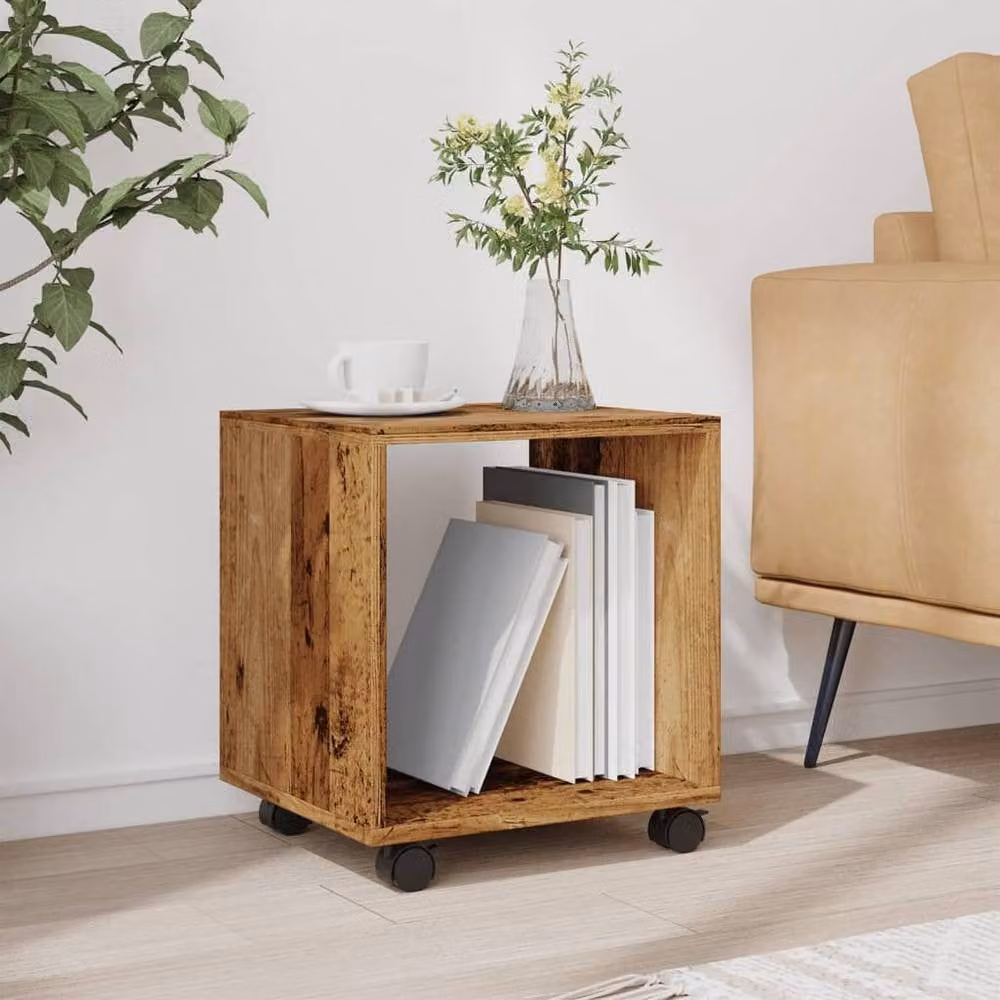 Berkfield Home vidaXL Rolling Cabinet in Old Wood Brown, W/D/H: 37 x 33 x 42.5 cm – 3