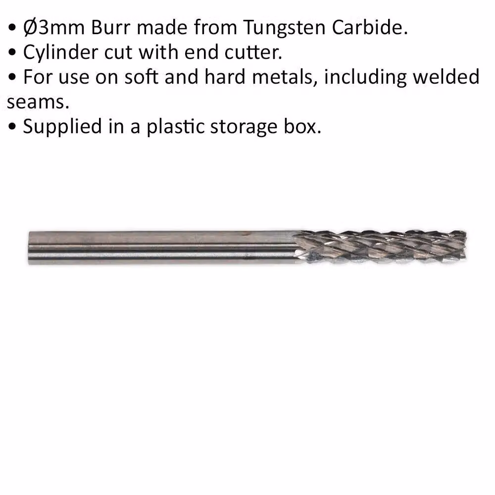 Loops 3 Pack of 3mm Micro Carbide Burr Cylinder End Cutter Bits for Metal in Silver and Multicolour – 2
