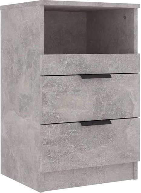 Berkfield Home Elegant Bedside Cabinets, 2 Pack, Concrete Grey, W/D/H: 40 x 36 x 65 cm