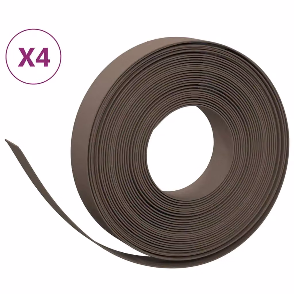 Berkfield Home Garden Edgings, 4 Pieces, Brown, Polyethylene – 2