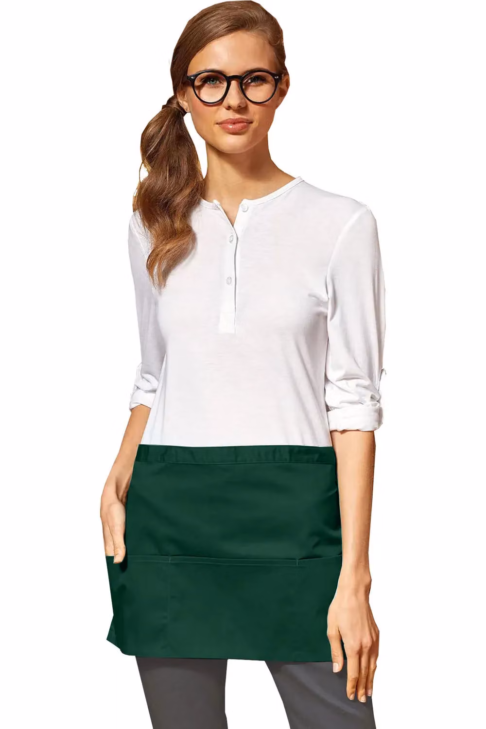 Premier Women's 3 Pocket Workwear Apron in Bottle Green – 2