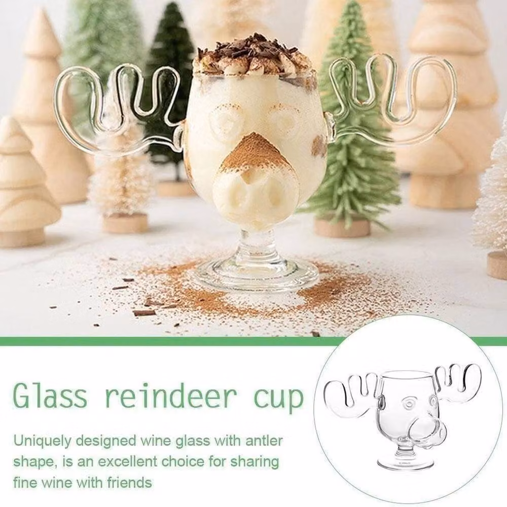 SPETLEK Christmas Vacation Moose Glass Wine Cups, 2 Pack, Clear – 3
