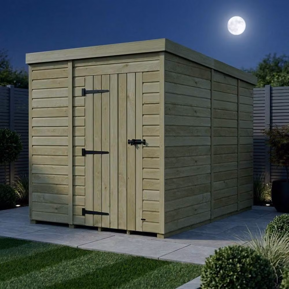 Buttercup Farm Brown Timber Pent Garden Shed with Single Door and No Windows W/D/H: 274 x 183 x 210 cm – 3