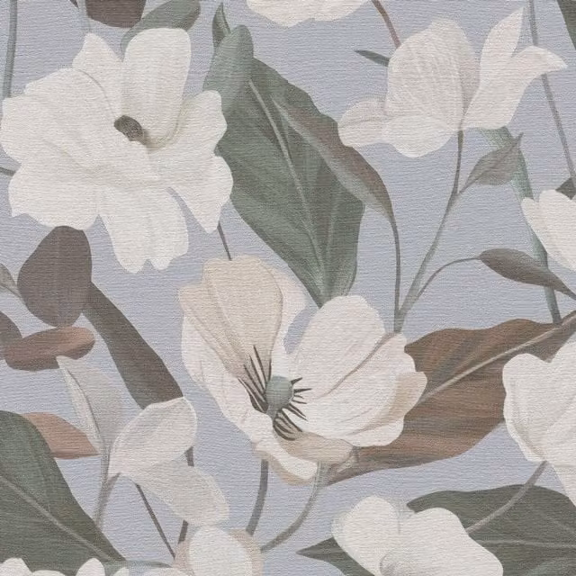 Erismann Fairy Blossom Floral Botanical Vinyl Wallpaper in Grey