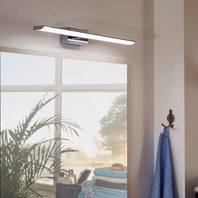 Eglo Tabiano-Z Chrome Steel Smart Control Colour Changing LED Mirror Light in White