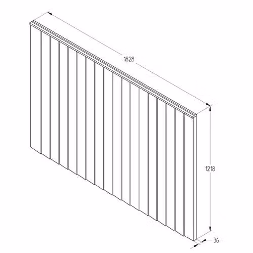 Forest Garden Pressure Treated Brown Vertical Board Wood Fence Panel, Pack of 5, W/H: 182.8 x 121.8 cm – 4