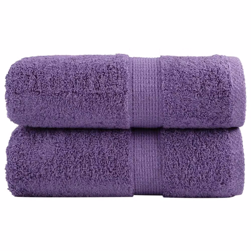 Berkfield Home SOLUND Premium Cotton Terry Guest Towels, Purple, 2 Pack, W: 30 cm, H: 50 cm, 600 gsm – 2