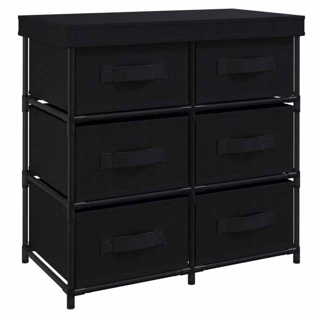 Berkfield Home Freestanding Metal Storage Cabinet with 6 Drawers, Black, W: 55 cm, D: 29 cm, H: 55 cm – 2