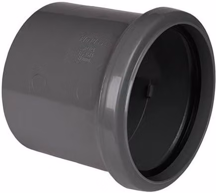 FloPlast Ring Seal Soil Coupling Single Socket, 110mm, Anthracite Grey