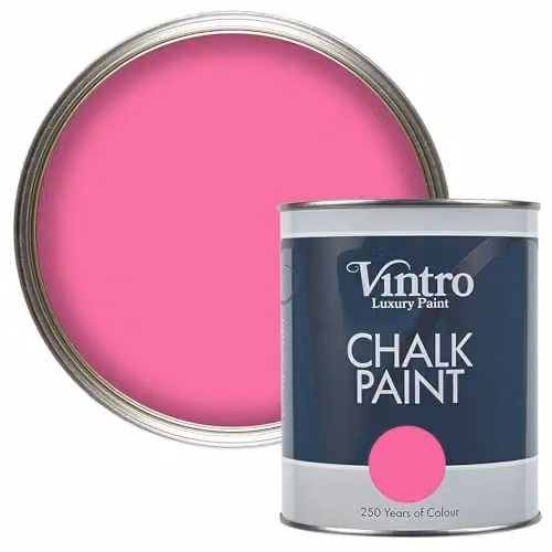 Vintro Belladonna Pink Chalk Paint with Ultra Matt Finish, 1 Litre