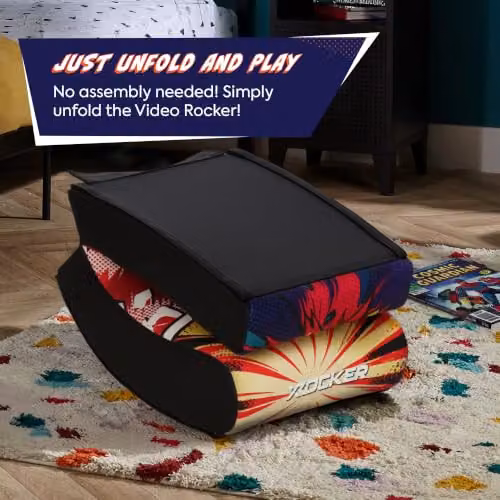 X Rocker Multicolour Abstract Fabric Gaming Floor Rocker Chair for Children – 6