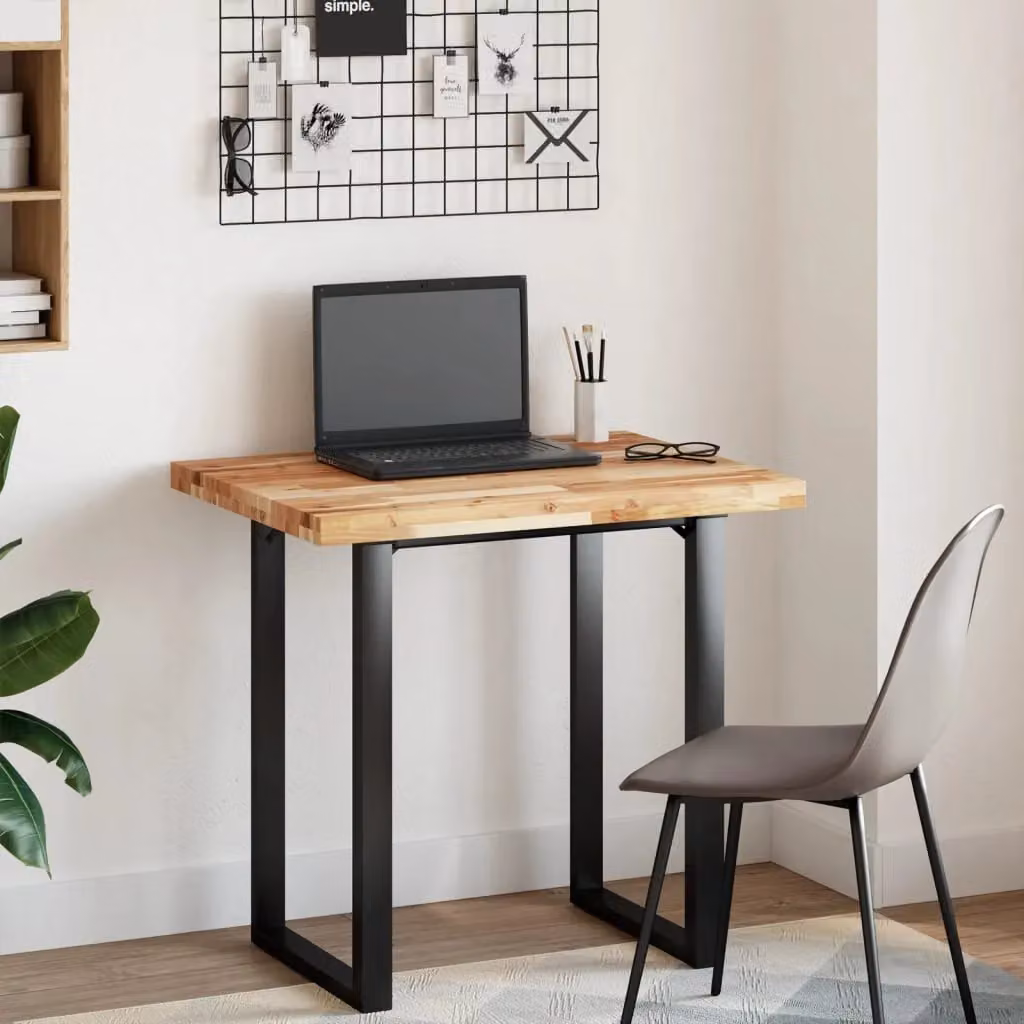 Berkfield Home Rectangular Table Top in Brown Solid Acacia Wood, W: 100 cm, D: 60 cm, H: 4 cm – 3