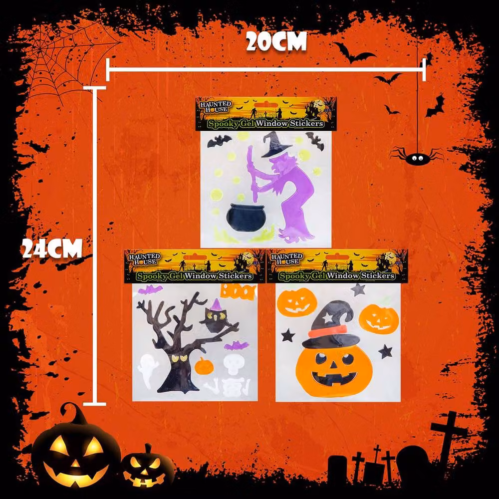 VFM e-Store Halloween Gel Window Stickers, 3 Pack, Multicolour – 2