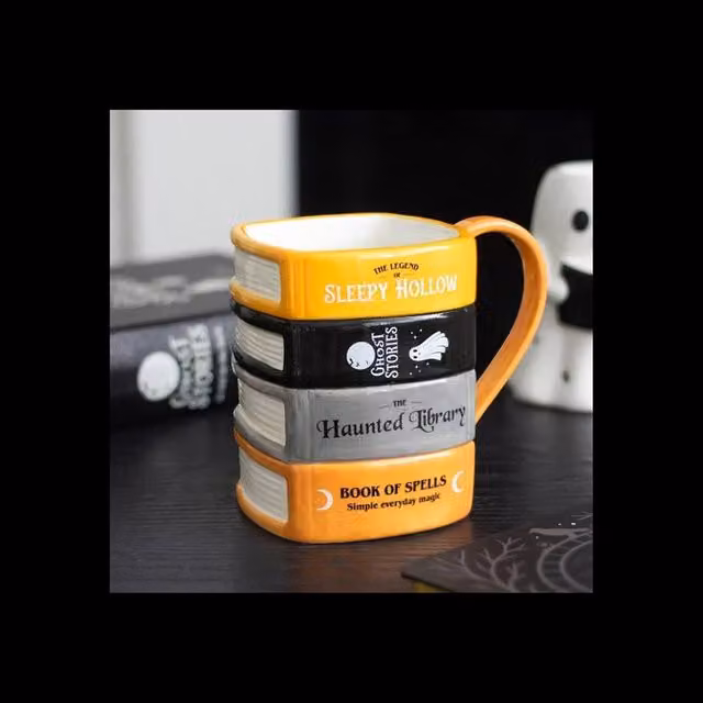 KDMD Haunted Library Book Stack Multicolour Ceramic Mug for Tea or Coffee – 1