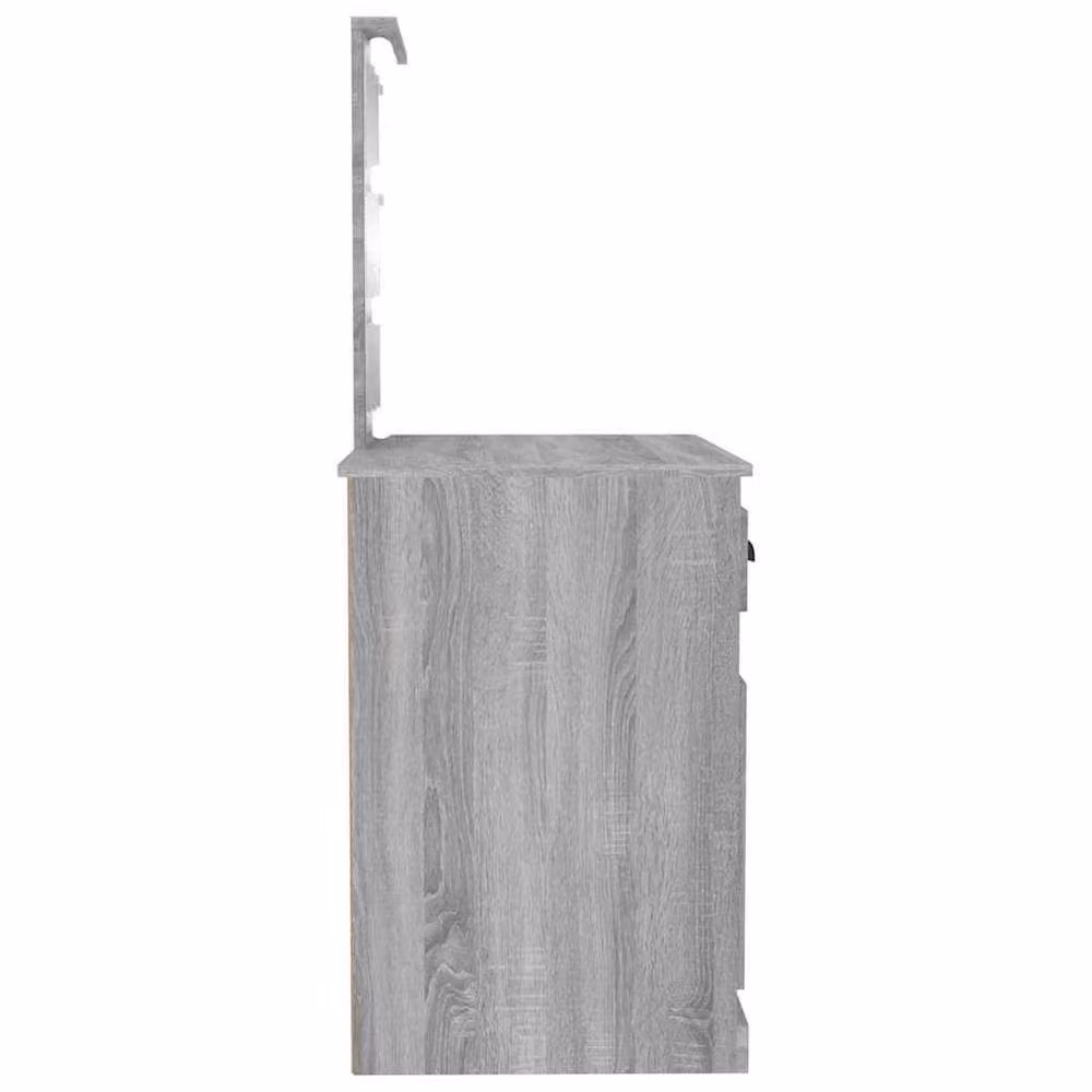 Berkfield Home Grey Sonoma Dressing Table with Hollywood LED Mirror, W/D/H: 90 x 50 x 132.5 cm – 3