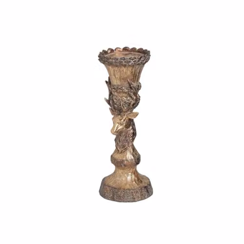 Gifts Direct 2 U Metallic Gold Stag Deer Candle Holder for Taper or Pillar Candles