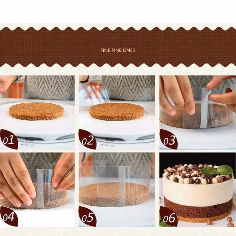 VOGREX Transparent Acetate Cake Collar Roll, Clear Plastic Sheets, 10 cm x 10 m – 2