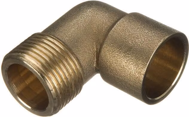 Primaflow Endfeed Male Iron Bent Adaptor, 15mm x 1/2 inch, Bronze