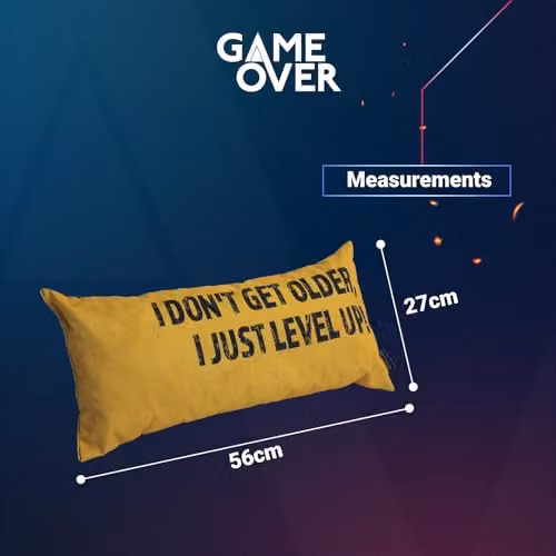 Game Over Yellow Graphic Gaming Cushion with Removable Stain Repellent Cover – 2
