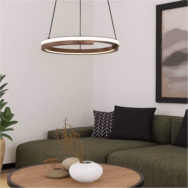 Loops Modern LED Ring Pendant Ceiling Light in Bronze and Black – 1