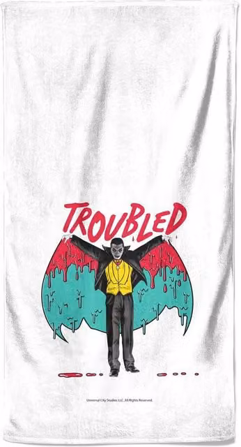 Zavvi Universal Monsters Dracula Supersize Beach Towel, White, W: 140 cm, H: 70 cm, D: 70 cm