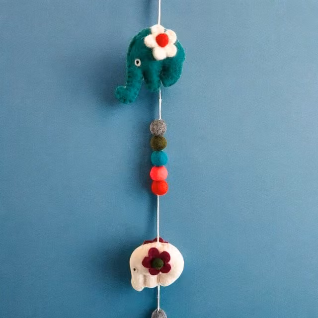 KDMK Multicolour Felt Elephant Wall Hanging for Children