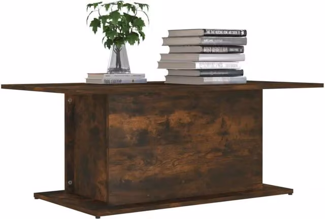 Berkfield Home Decorative Coffee Table in Smoked Oak Brown, W/D/H: 102 x 55.5 x 40 cm – 1