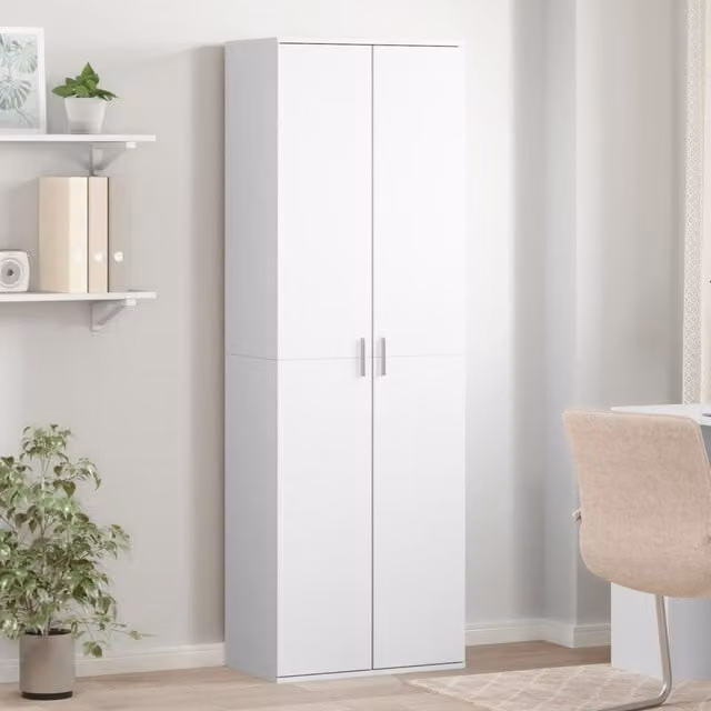 Berkfield Home Modern White Matt Highboard with Hinged Doors and Internal Shelves, W/D/H: 60 x 35 x 180 cm