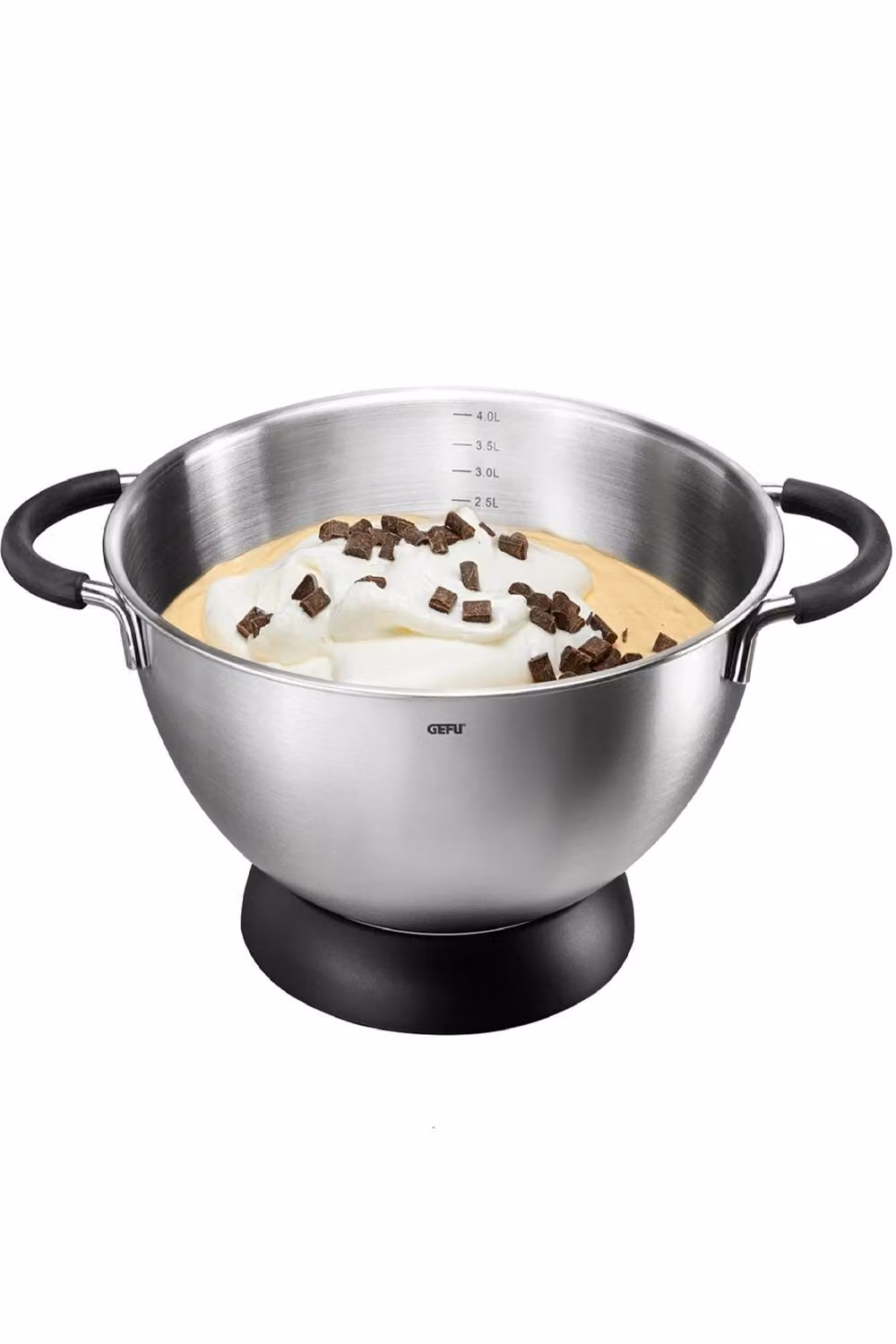 Gefu MESCO Stainless Steel Mixing Bowl with Silicone Handles and Non-Slip Base, Silver, Diameter: 24 cm – 3