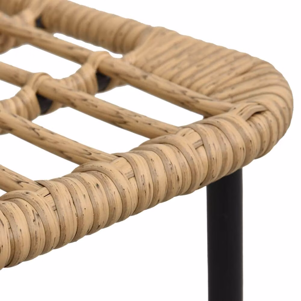 Berkfield Home Set of 2 Modern Poly Rattan Garden Chairs with Armrests in Tan Oak – 3