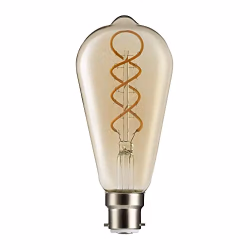 TCP Decorative Filament LED Bulb, ST64, 7W, 220L, Amber Glass, B22/BC Base, 2000K Warm White, Non-Dimmable