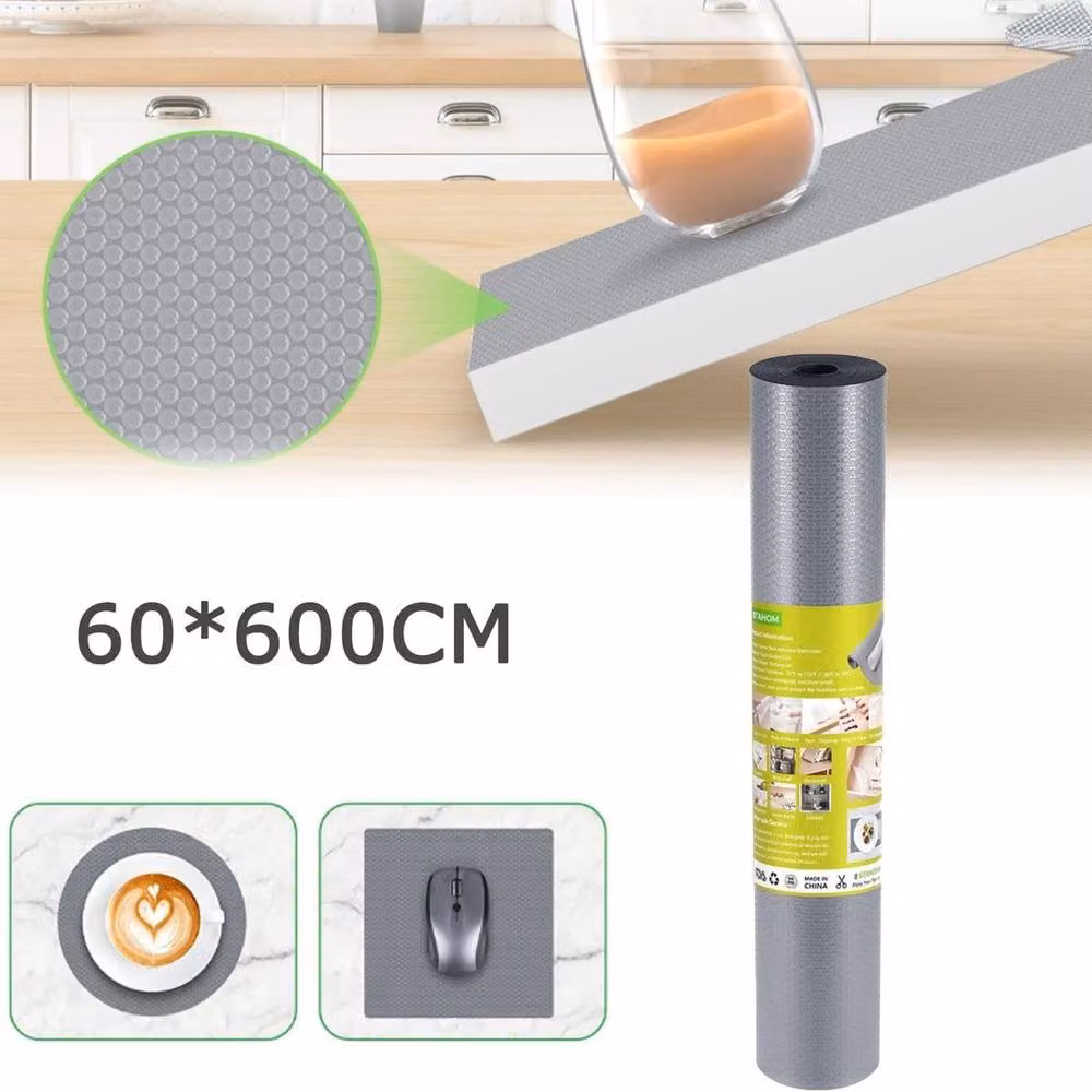 EONLION Flexible Grey Waterproof Drawer Shelf Liner Mat, W: 60 cm x D: 60 cm x H: 60 cm – 3