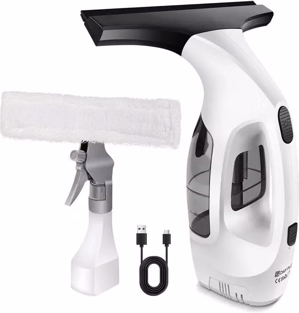 Nordara Cordless Rechargeable Handheld Window Vacuum Glass Cleaner in White – 1
