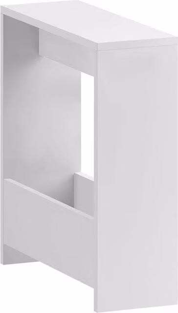 NESTLUNE Small White End Table and Magazine Rack with Glass Shelf – 1