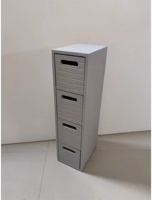 FLAVORA Grey Bathroom Storage Cabinet with 4 Drawer Unit