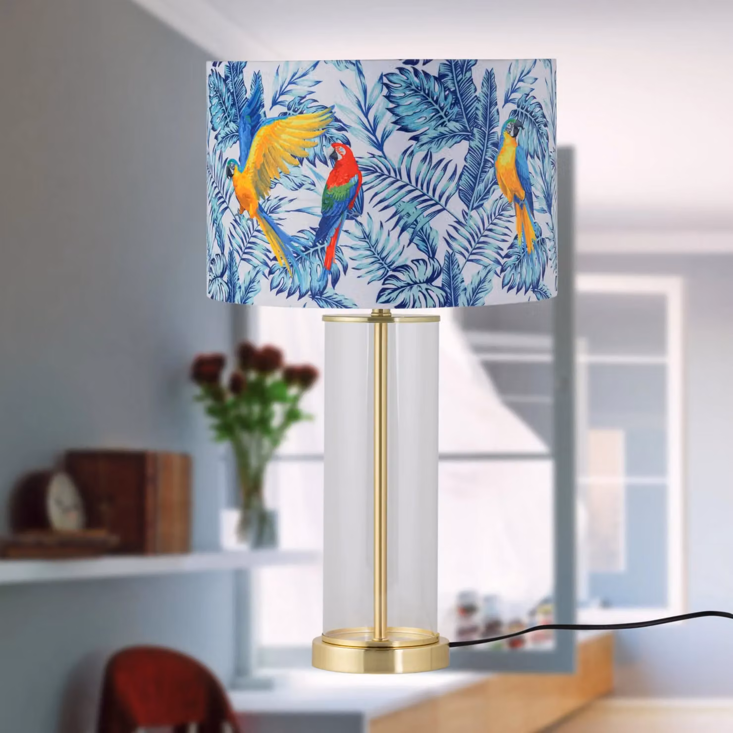 First Choice Lighting Aura Table Lamp in Gold and Brass with Fabric Shade – 3