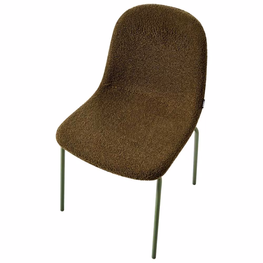 Wyld and Coco Set of 2 Green Bouclé Conference Chairs with Metal Legs – 4