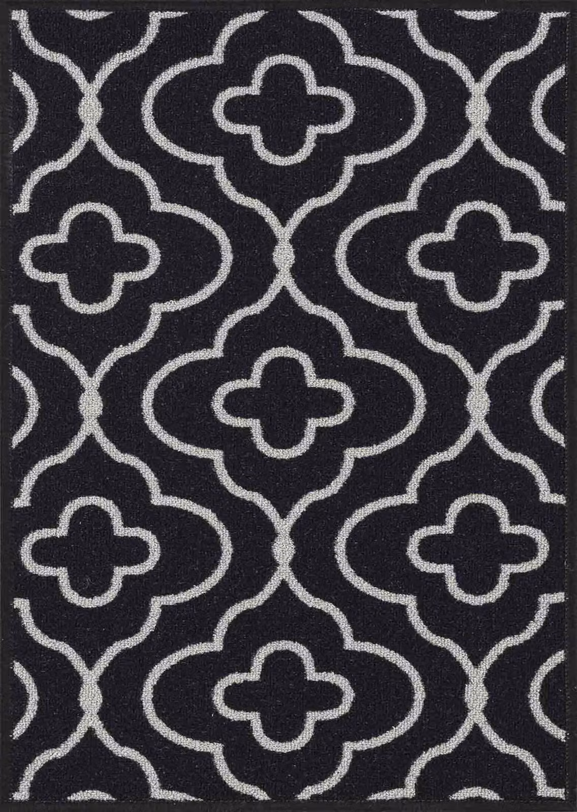 Desire Rugs Non-Slip Machine Washable Quatrefoil Design Doormat, Black, W: 60 cm, D: 40 cm – 2