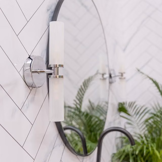 Canya Silver 2-Way Bathroom Wall Light with 3W LED G9 Warm White 3000K
