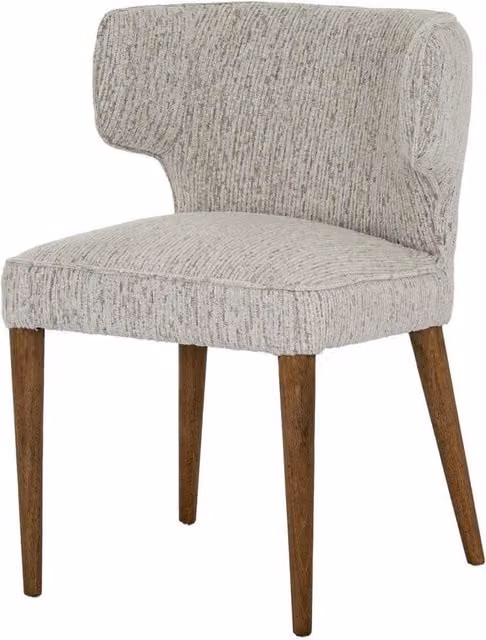 Lemon Pavilion Furniture and Decor Avia Mist Indoor Dining Chair in Grey Wood and Fabric, W: 61 cm, D: 56 cm, H: 81 cm