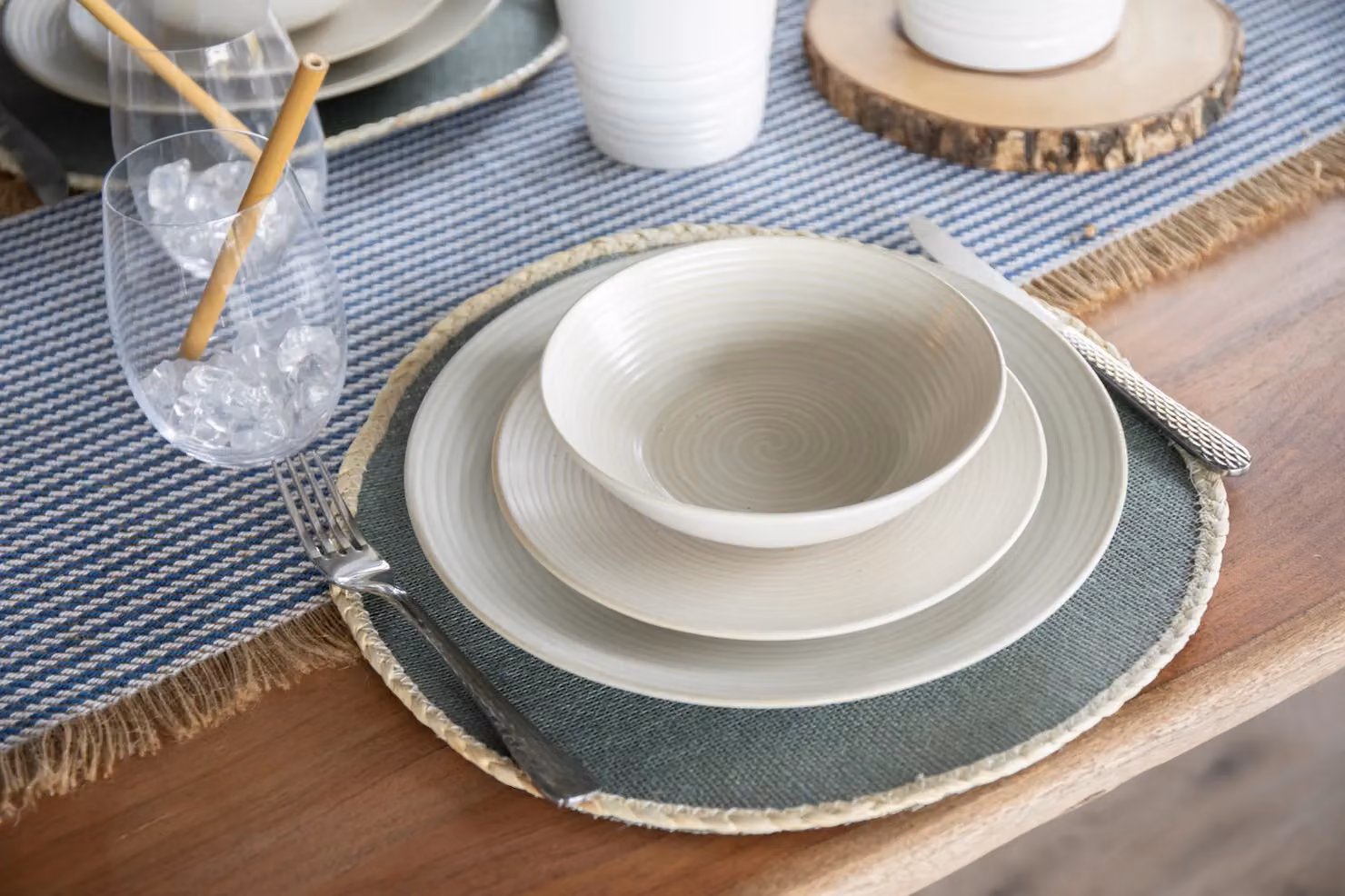 Creative Tops Round Jute Placemats, Grey, Diameter: 34 cm, Set of 4 – 4