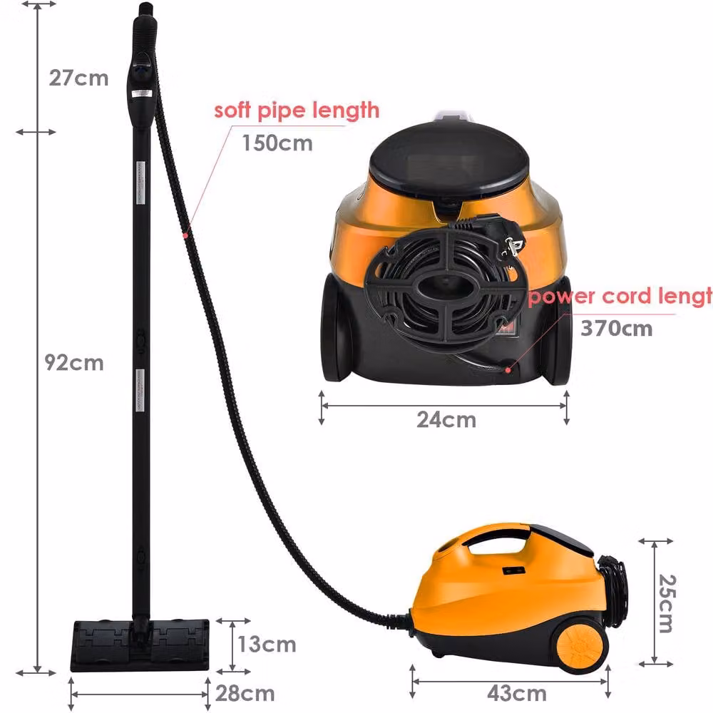 Costway Multipurpose Handheld Steam Cleaner with 1.5 l Tank and 20 Accessories, Orange – 2