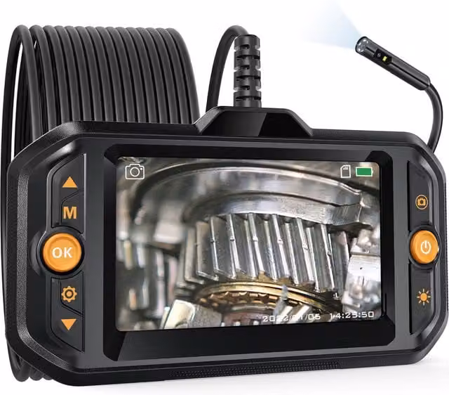 UK Inspection Camera Digital Endoscope with 7.9mm Three Lens Camera Probe in Black