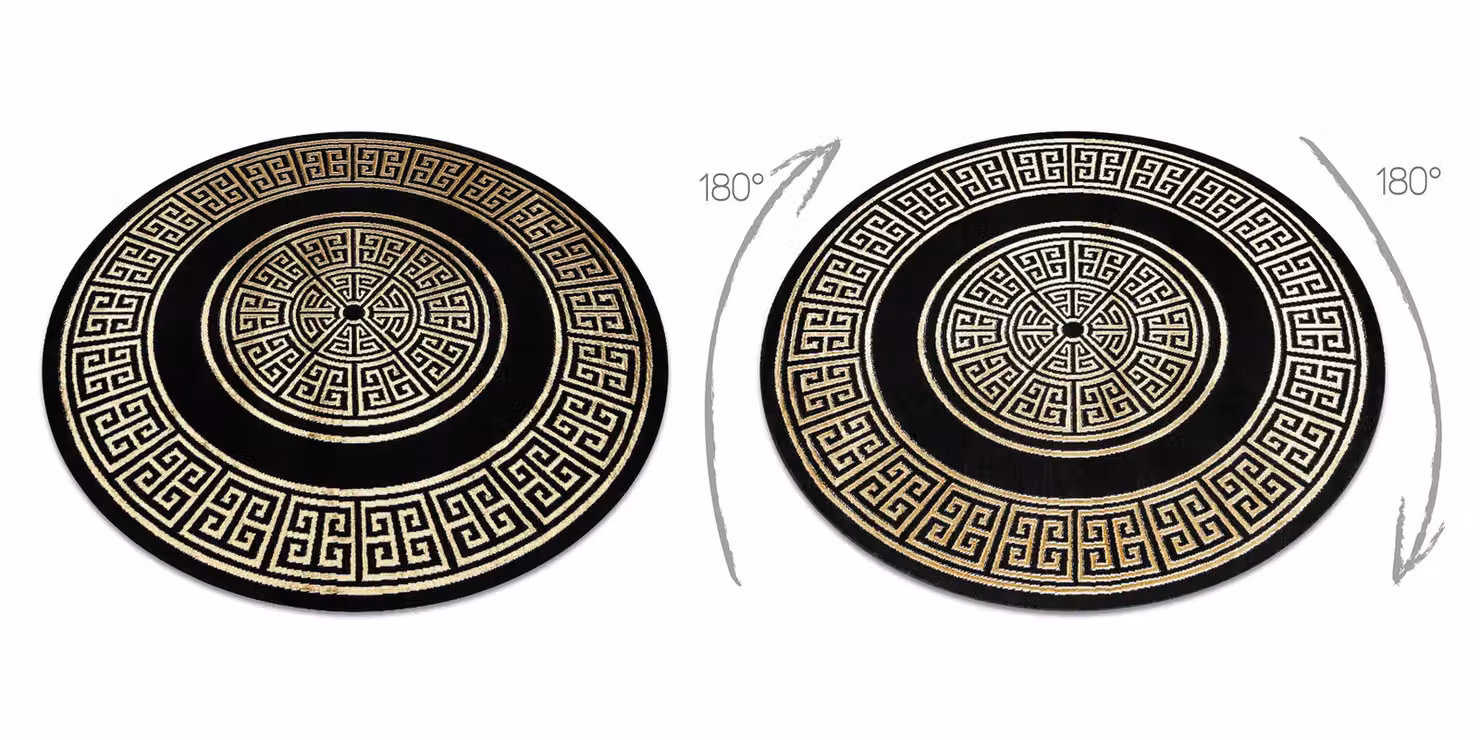 RugsX Allure Round Geometric Rug in Black, Diameter: 100 cm – 2