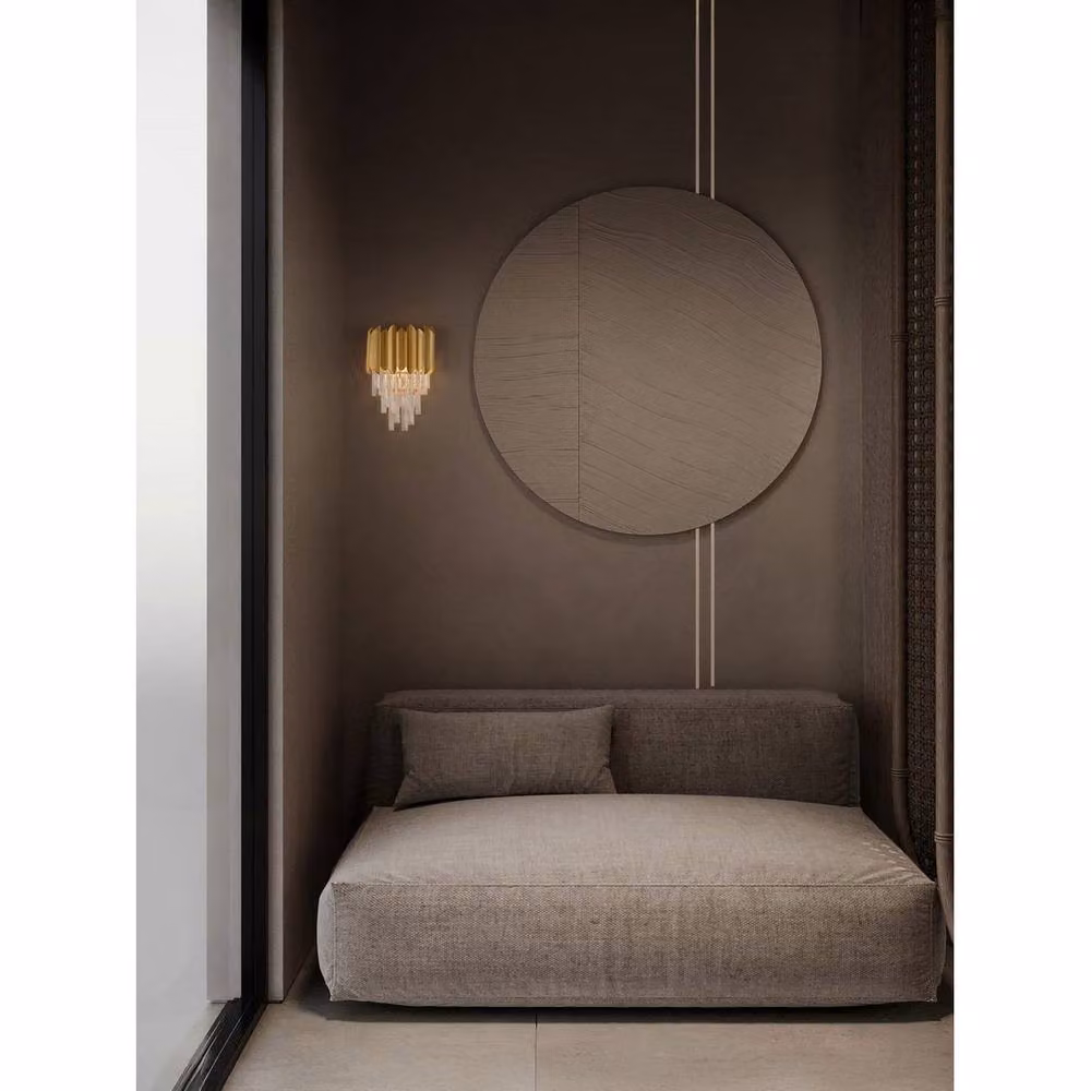 Netlighting Magnolia Gold and Brass Wall Lamp with Crystal and Metal Details, E14 – 2